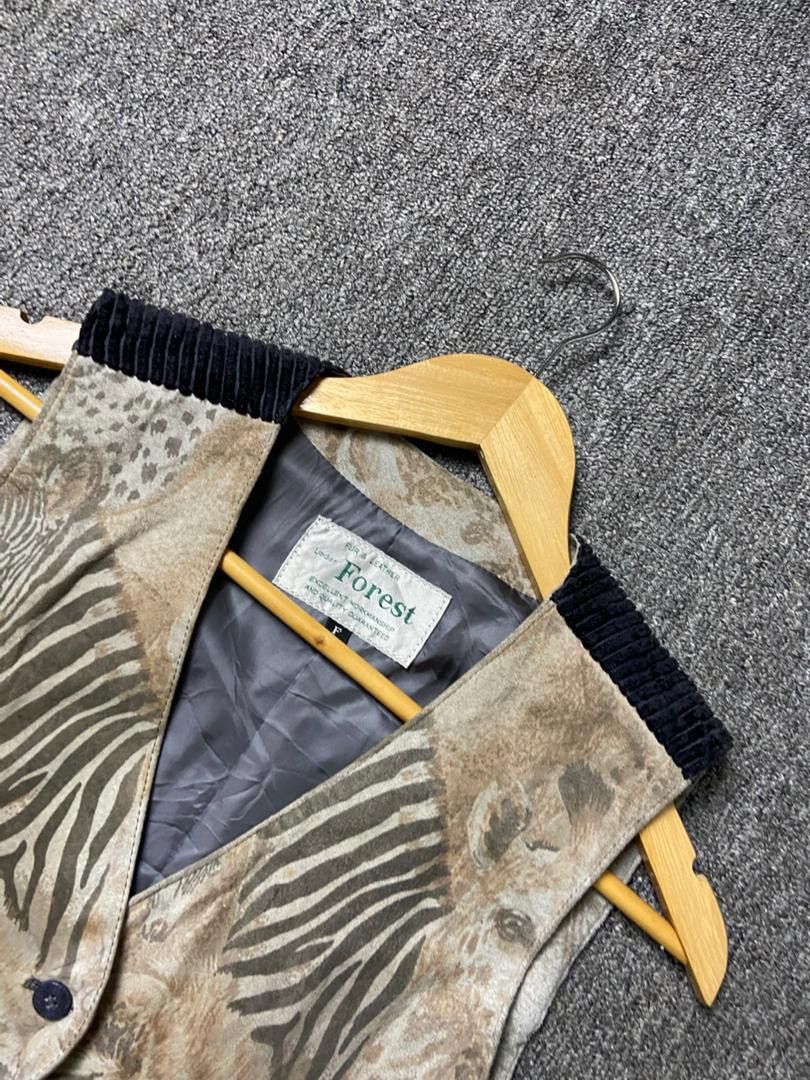 Japanese Brand Forest Brand Safari Printed Fur & Leather Vest (187) Size US XXS / EU 40 - 9 Thumbnail