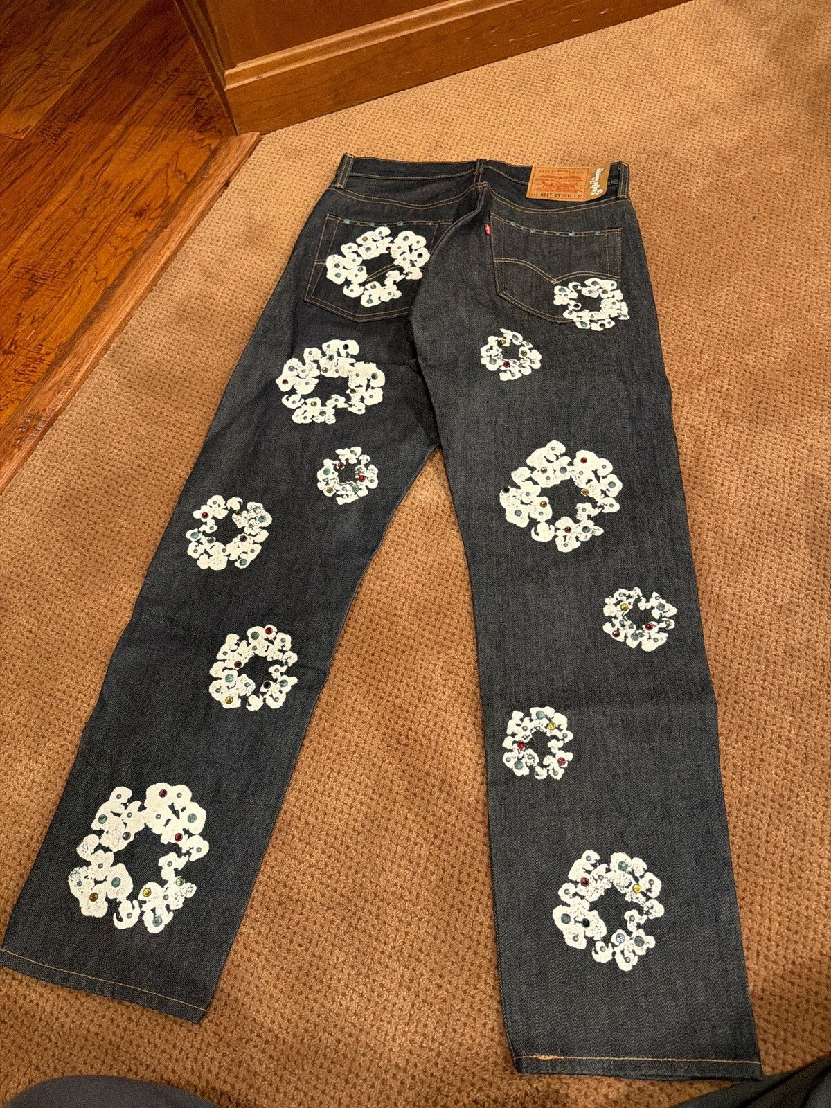 DENIM TEARS Denim tears rhinestone raw jeans Size US 32 / EU 48 - 2 Thumbnail