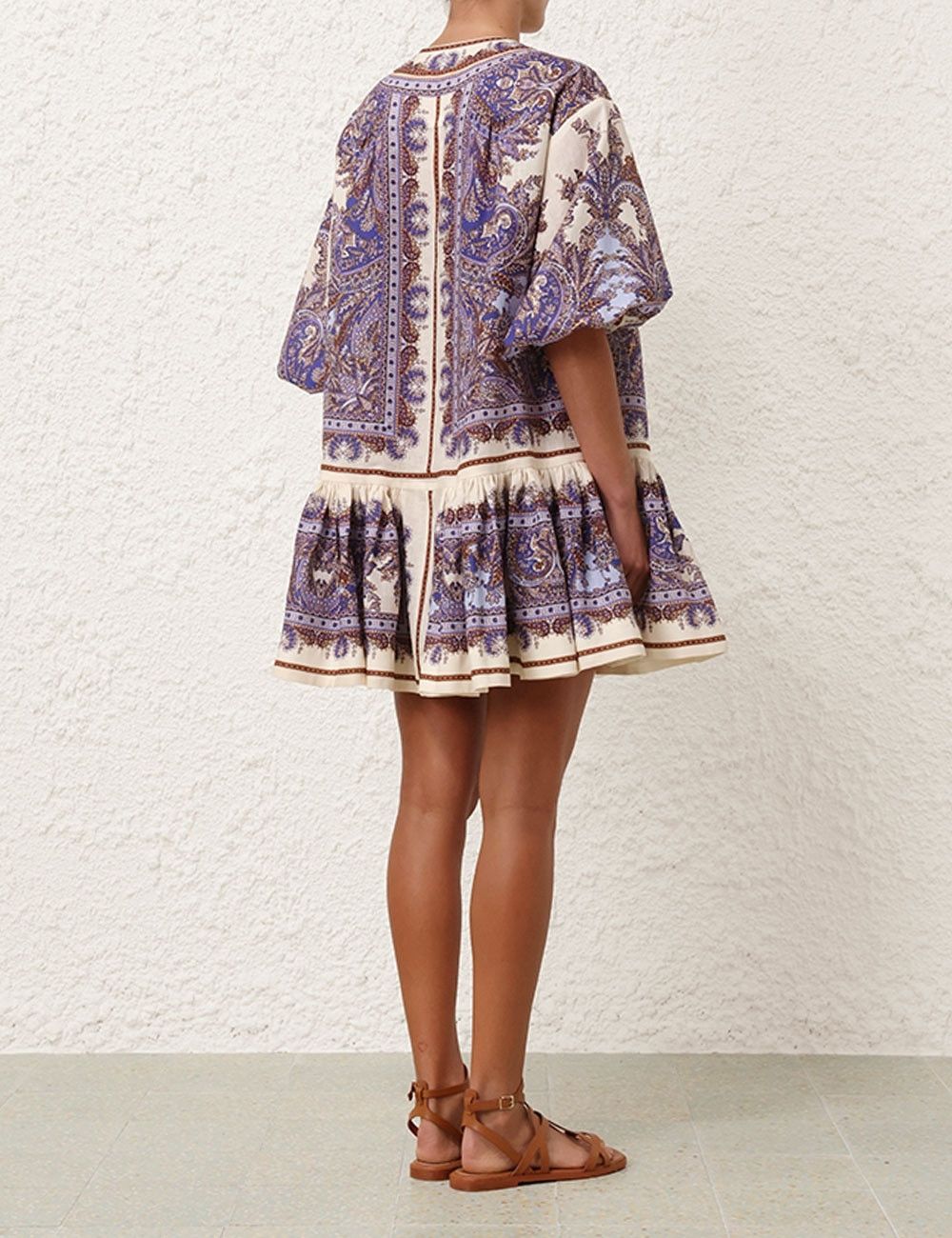 Zimmermann oc11z0525 Ottie Eyelet Mini Dress in Multicolor Size L / US 10 / IT 46 - 4 Thumbnail