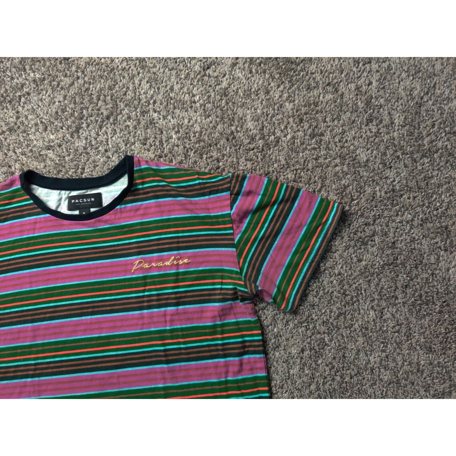 Pacsun PACSUN Shirt Adult Mens Medium Dark Pink Striped Paradise Size US M / EU 48-50 / 2 - 5 Thumbnail