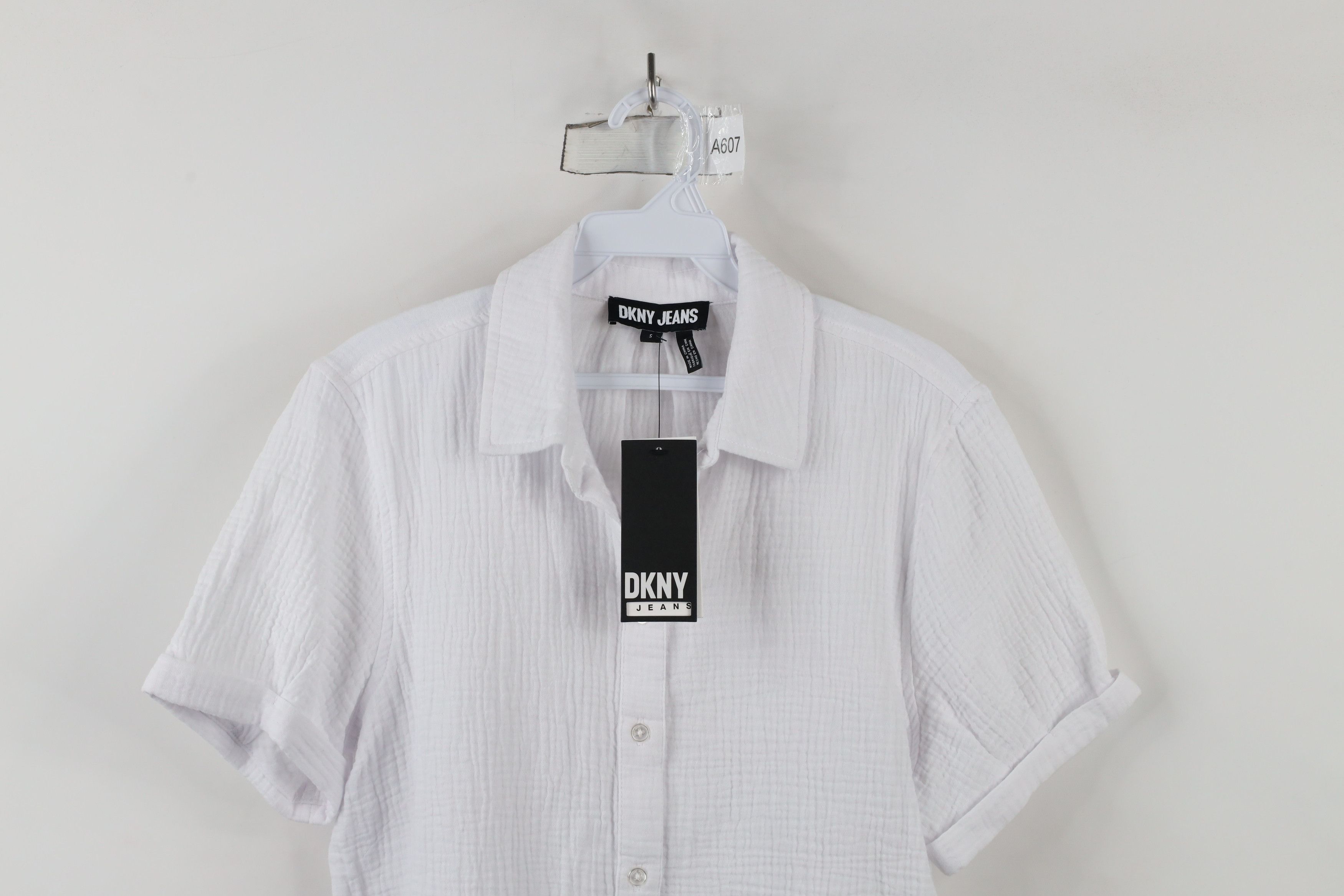 DKNY × Vintage Deadstock Vintage Y2K DKNY Collared Button Shirt White Size S / US 4 / IT 40 - 2 Thumbnail