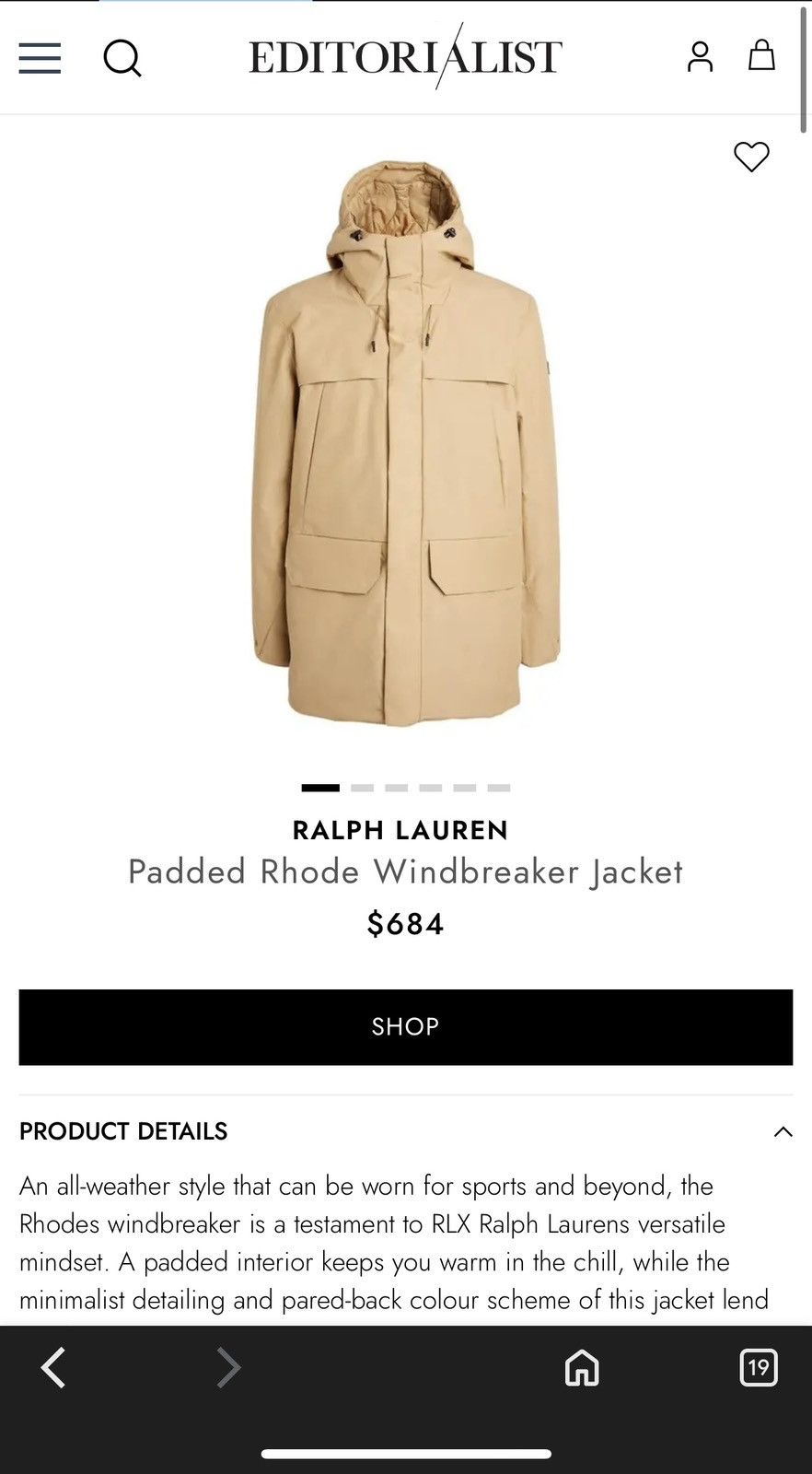 Polo Ralph Lauren 🧥 RLX Ralph Lauren Water-Repellent Faille Hooded Jacket Y2K Size US M / EU 48-50 / 2 - 7 Thumbnail