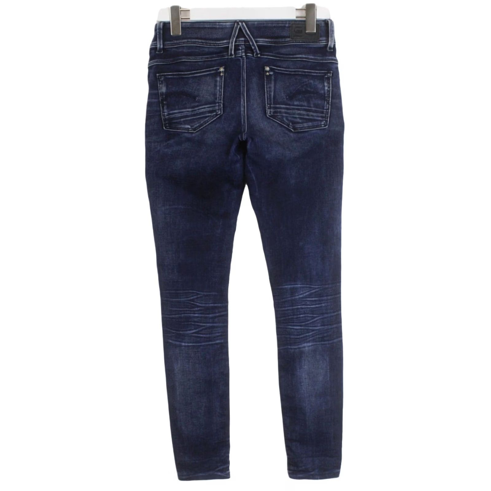 G-Star G-STAR Lynn Zip Mid Skinny Jeans Women's Dark Denim Faded W27/L34 Whiskers Size 27" / US 4 / IT 40 - 2 Thumbnail