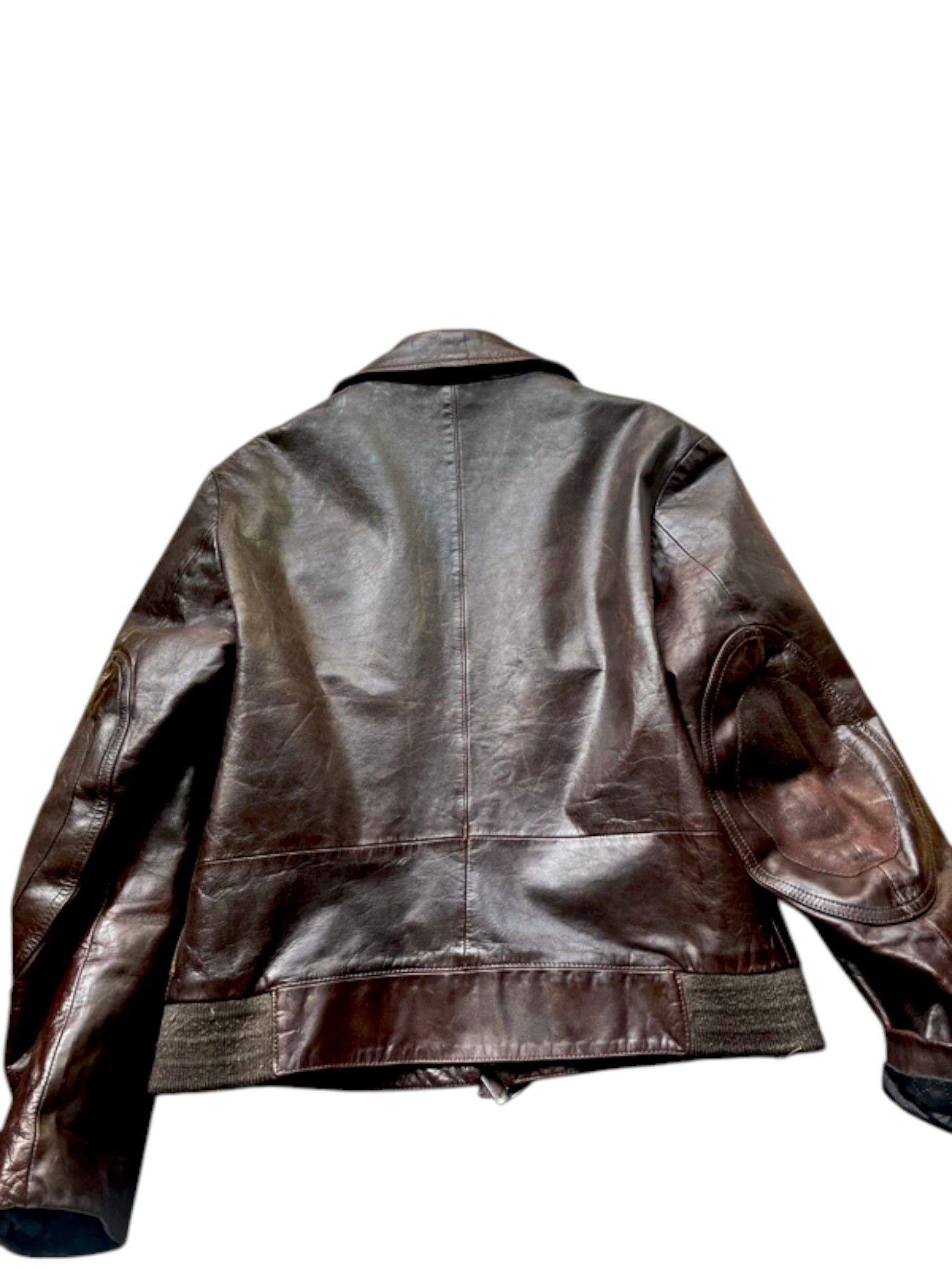 Giorgio Armani Armani Jeans Brown Leather Bomber Jacket Size US M / EU 48-50 / 2 - 4 Thumbnail