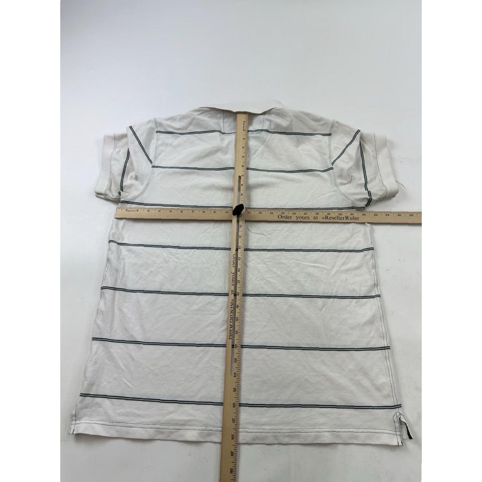 Banana Republic Banana Republic Shirt Polo Mens XL White Striped Fitted Short Sleeve Standard Size US XL / EU 56 / 4 - 6 Thumbnail