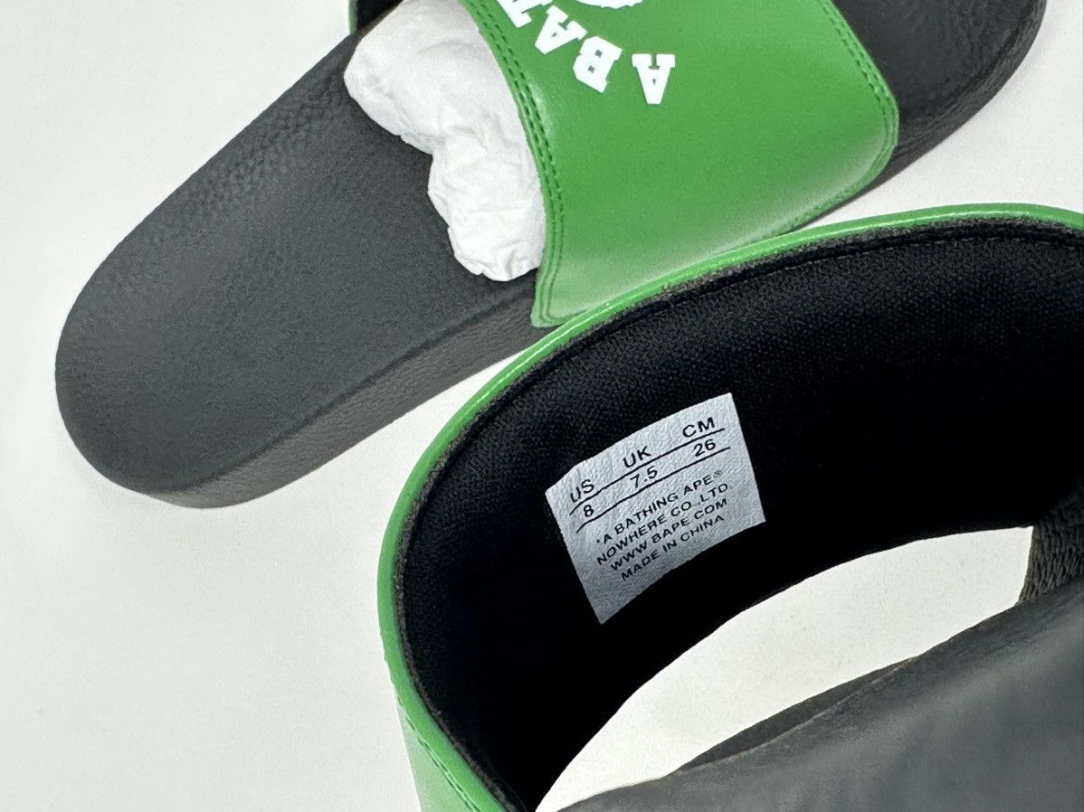Bape A Bathing Ape College Slide Sandals Green Size US 8 / EU 41 - 5 Thumbnail