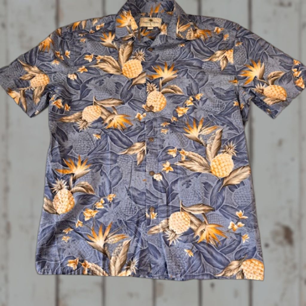 Vintage Island Shores Mens Shirt Floral Pineapple Hawaiian Cotton Button-Down Short Sleeve Medium Size US M / EU 48-50 / 2 - 1 Thumbnail