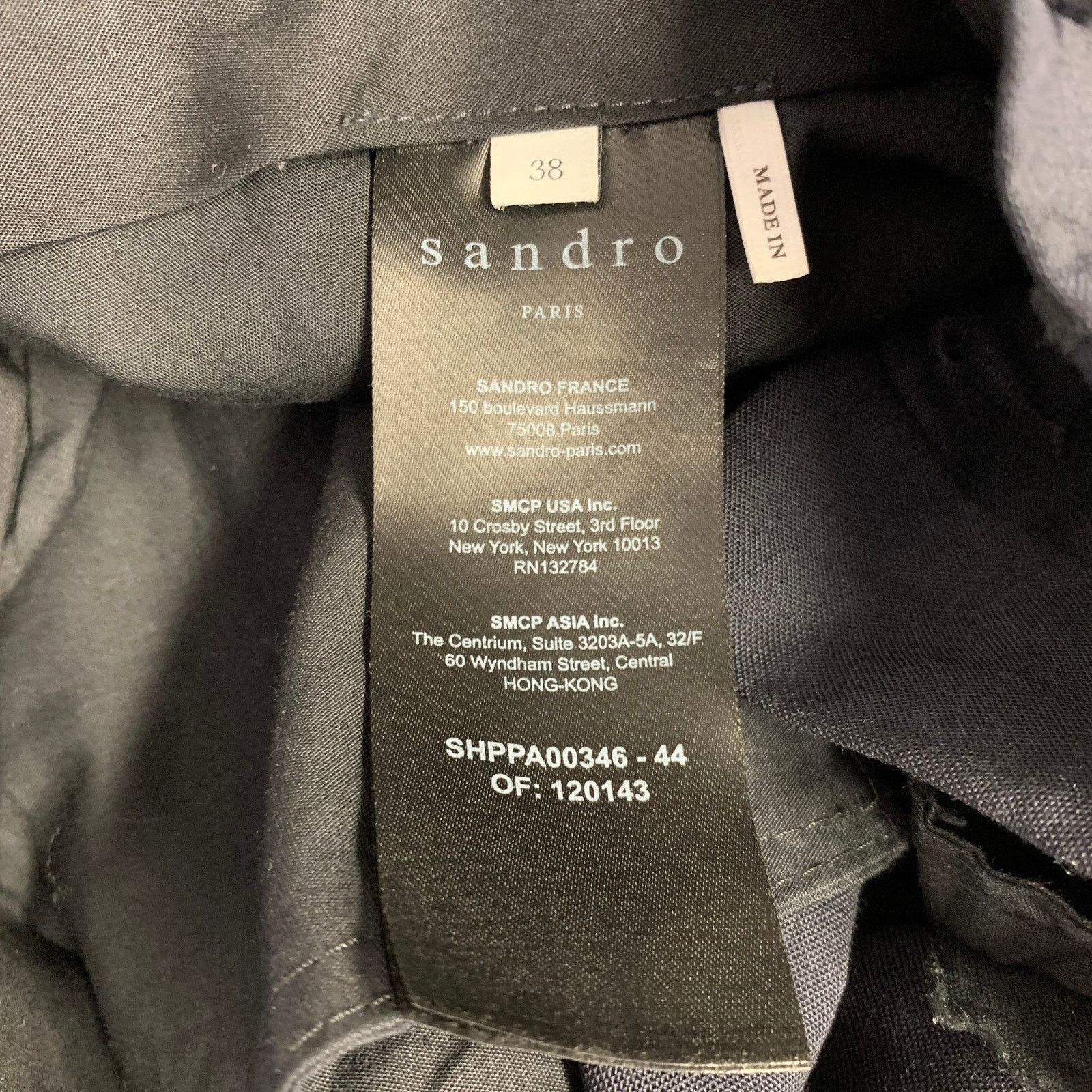 Sandro SANDRO Size 32 Navy Wool Blend Flat Front Dress Pants Size US 32 / EU 48 - 4 Thumbnail