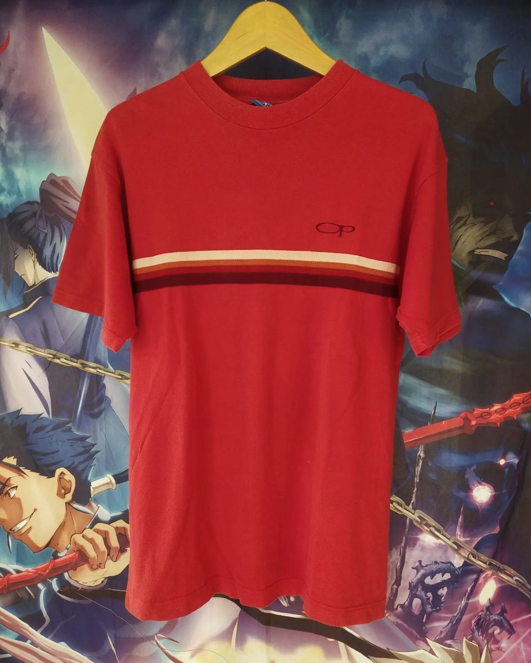 Ocean Pacific × Vintage Vintage Ocean Pacific Small Logo Stripes Red Tees Size US M / EU 48-50 / 2 - 1 Thumbnail