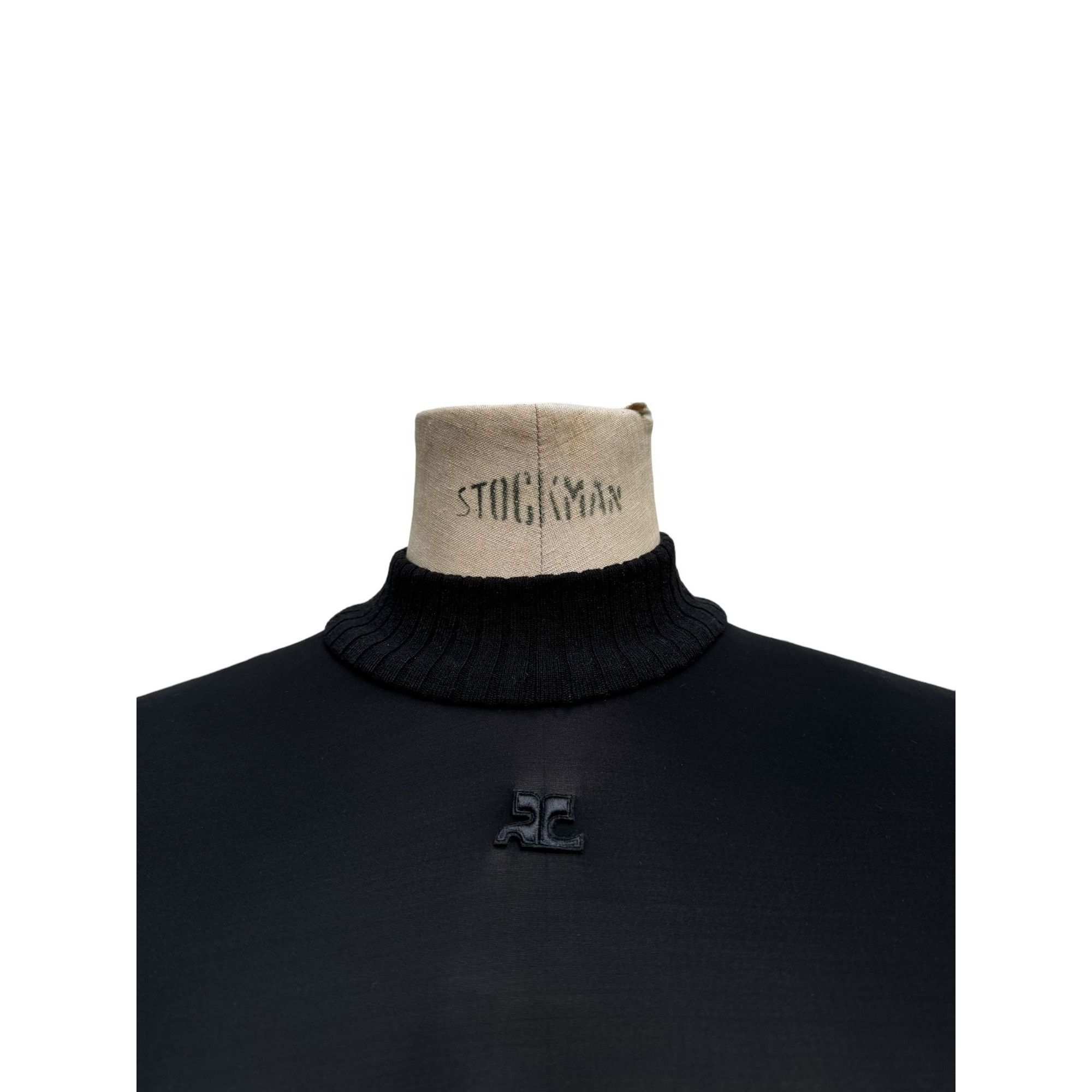 Courreges Vintage Black Sheer Rollneck Size M / US 6-8 / IT 42-44 - 4 Thumbnail