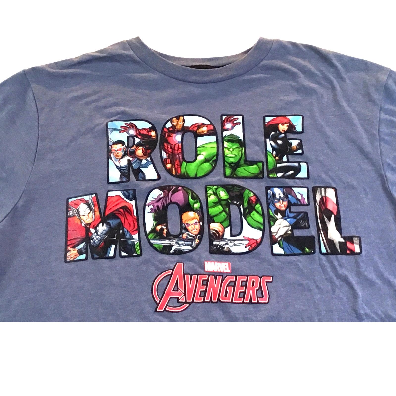 Marvel Comics Disney Marvel Avengers Role Model Lettering Blue T-Shirt L Size US L / EU 52-54 / 3 - 2 Thumbnail