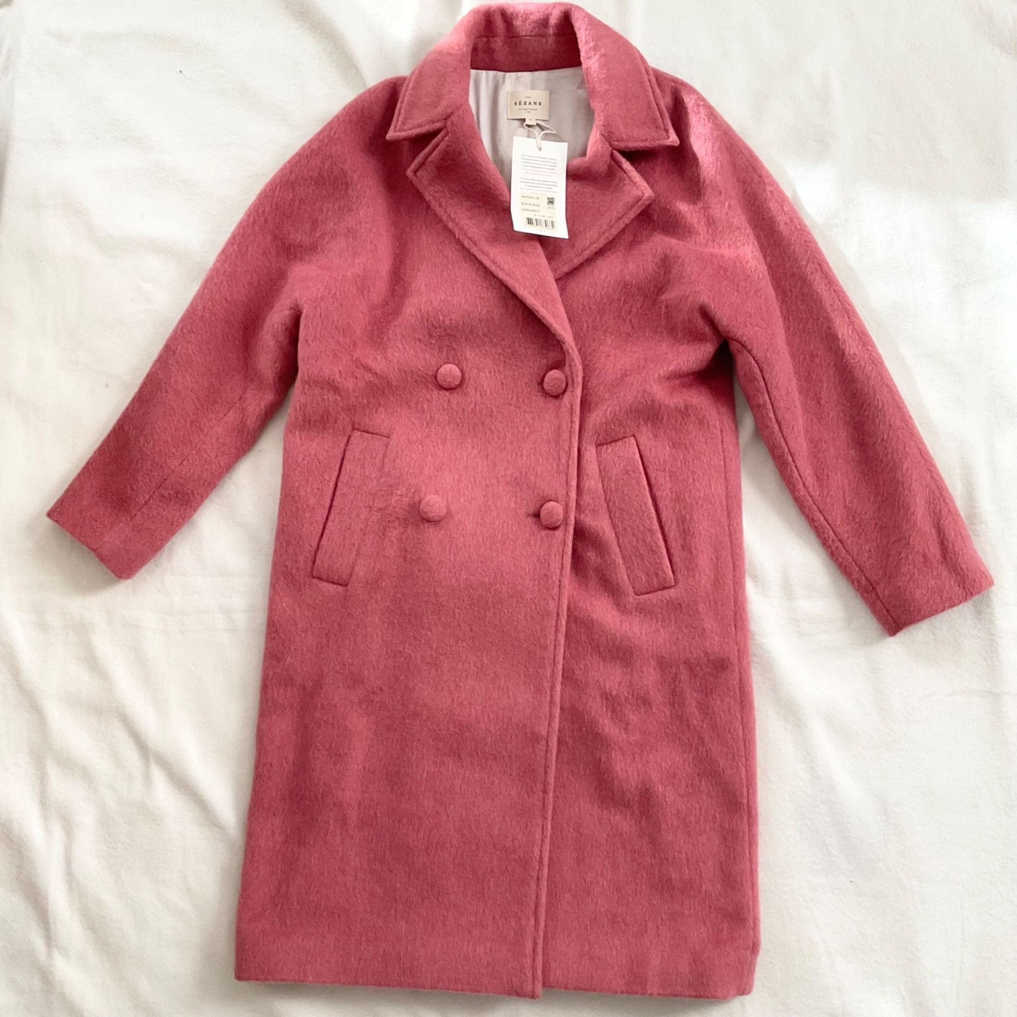Sezane NWT SEZANE JIM COAT Rosewood dark pink wool oversized SZ34 U Size S / US 4 / IT 40 - 2 Thumbnail
