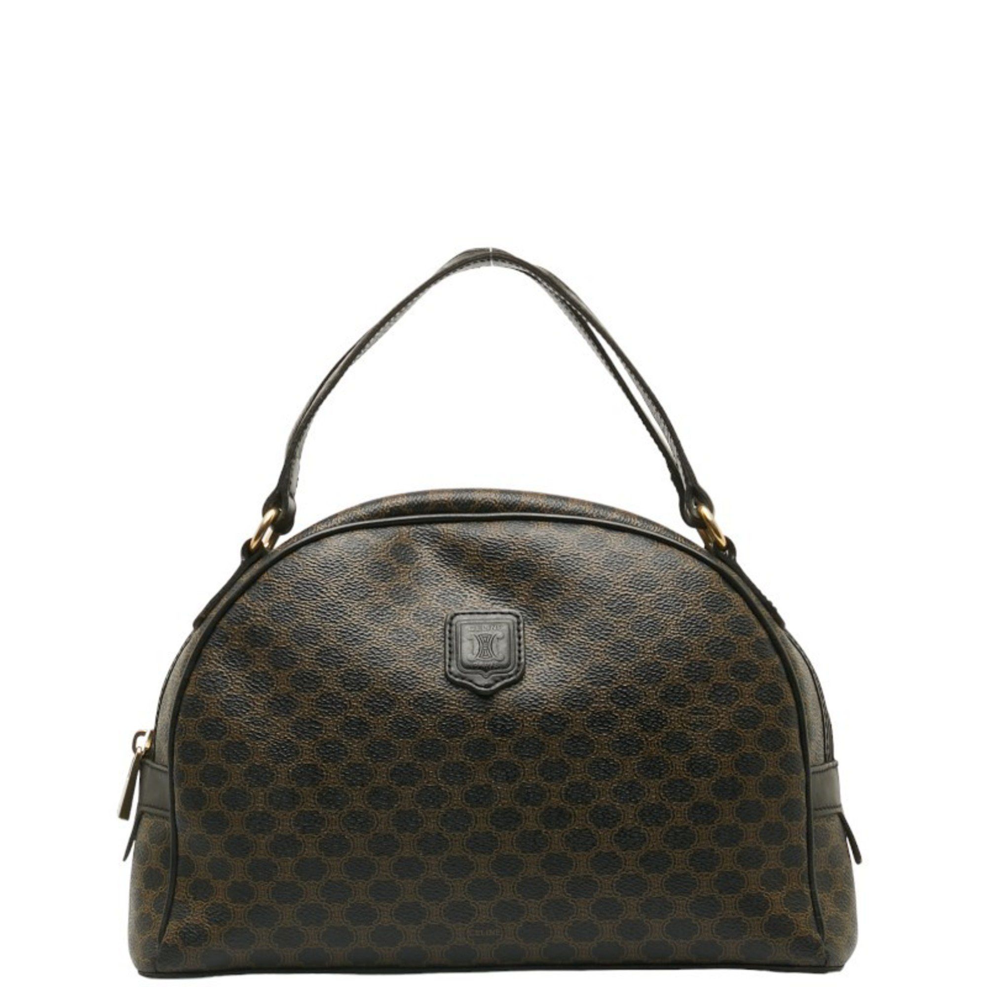 image of Celine Macadam Handbag Black Pvc Leather Women's Celine