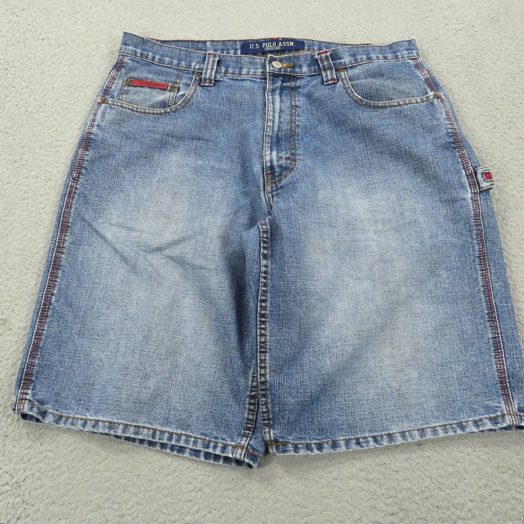Vintage VTG US Polo Assn. Jean Shorts Men 36 Bermuda 90s Baggy Grunge Flag Denim Blue Casual Casual Size US M / EU 48-50 / 2 - 5 Thumbnail