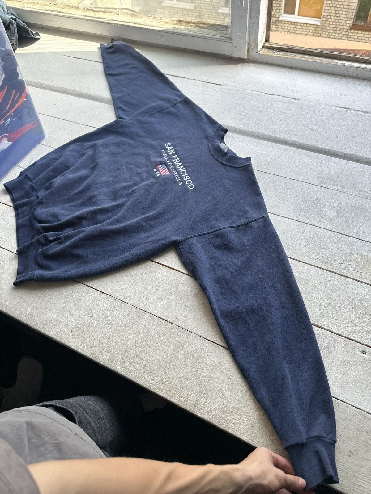 Vintage SAN FRANCISCO🚨 BIG LOGO USA BLUE OVERSIZED SWEATSHIRT RARE Size US M / EU 48-50 / 2 - 2 Thumbnail