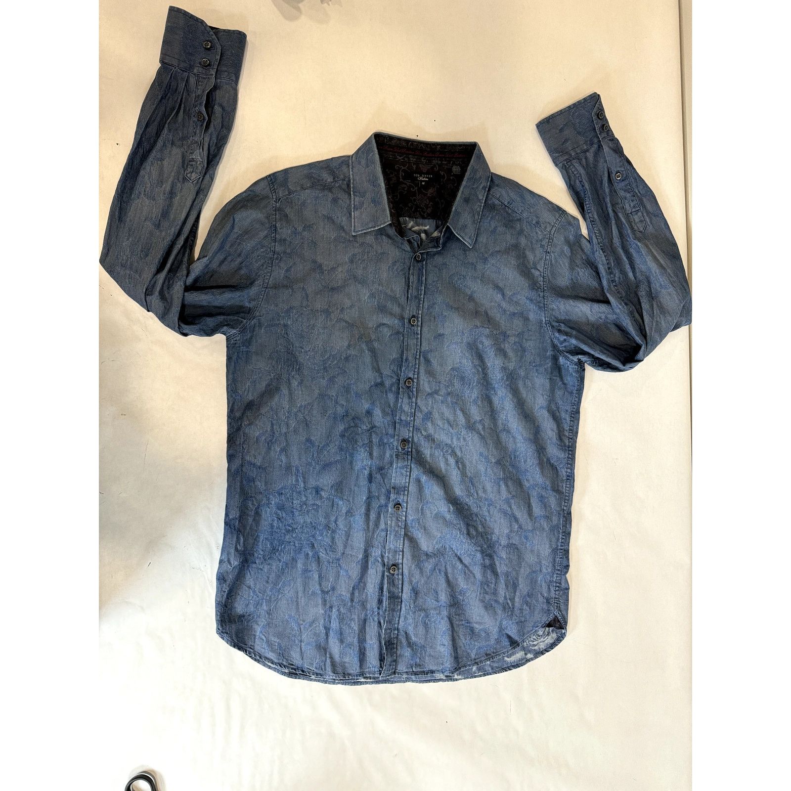 Ted Baker Ted Baker Blue Button Down Shirt Contrast Chambray - Men 16 Size US L / EU 52-54 / 3 - 3 Thumbnail