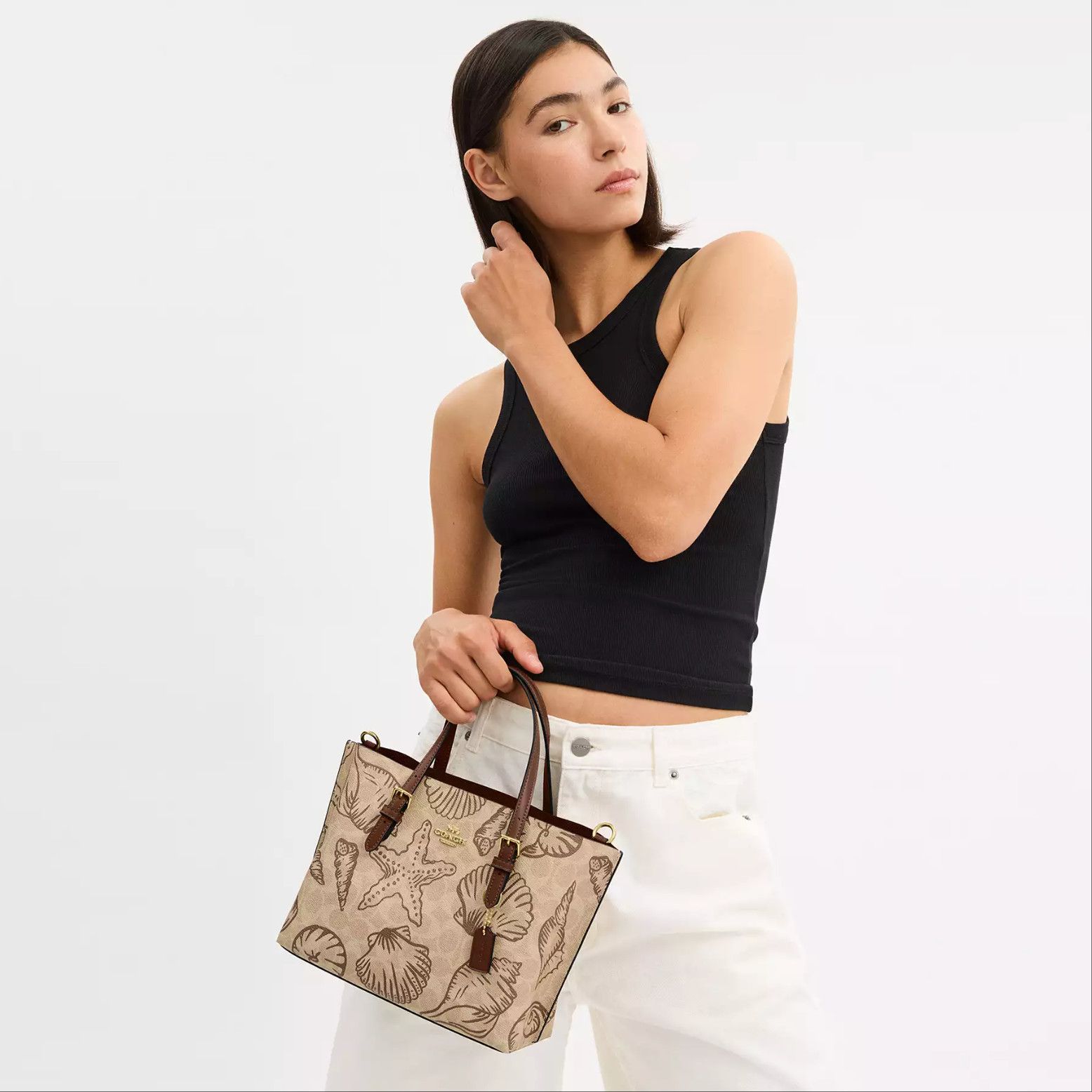 Coach Mollie Tote Bag 25 In Signature Canvas With Shell CBH63 Size ONE SIZE - 7 Thumbnail