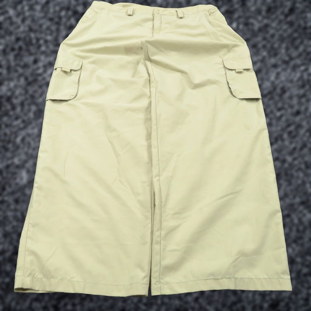 Burnside VINTAGE Baggy Cargo Pants Men 40 Y2K SKater 10" Wide-Leg Opening Grunge Raver Khaki Burnside VTG Beige Wide-Leg Cargo Pant Mens 40 Size US 40 / EU 56 - 1 Thumbnail
