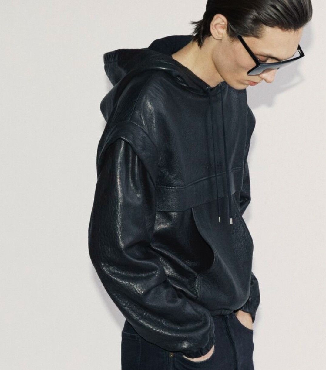 Saint Laurent Paris 🔥$6.2K VALUE🔥Saint Laurent Hooded Jacket in Grained Lambskin Size US S / EU 44-46 / 1 - 4 Thumbnail