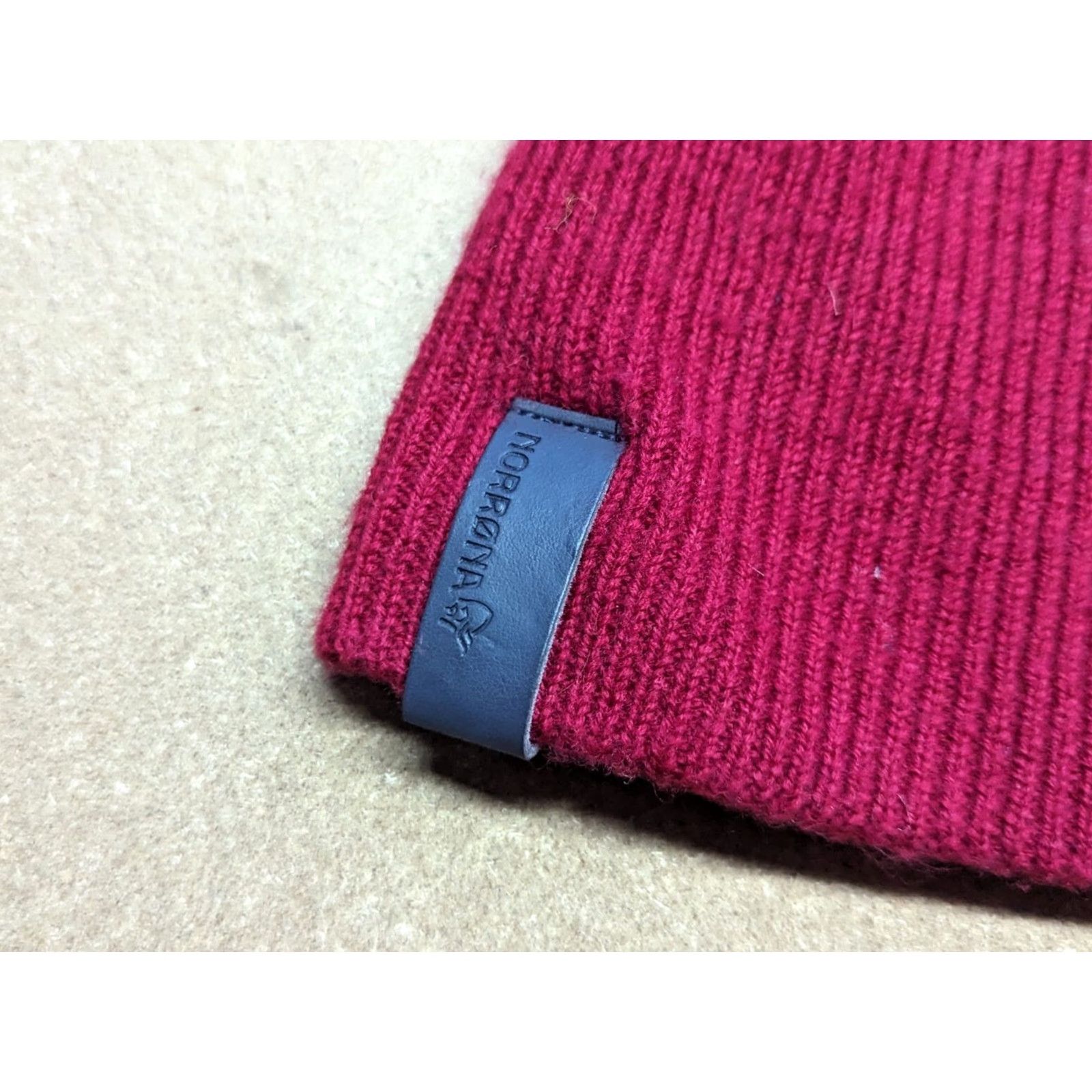 Vintage Norrona Beanie Hat Striped Mid Weight 100% Merino Wool One Size Jester Red Unisex Adults Knit Thermal Water Resistant Mens Womens Size ONE SIZE - 5 Thumbnail