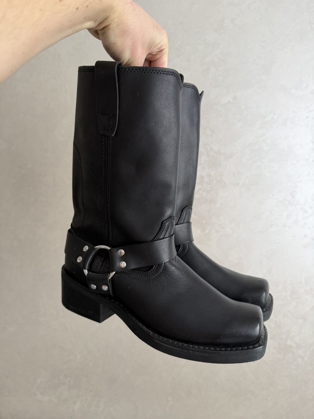 If Six Was Nine Vintage Italian AS 98 Rick Owens Style Leather Biker Boots Size US 8 / EU 41 - 12 Thumbnail