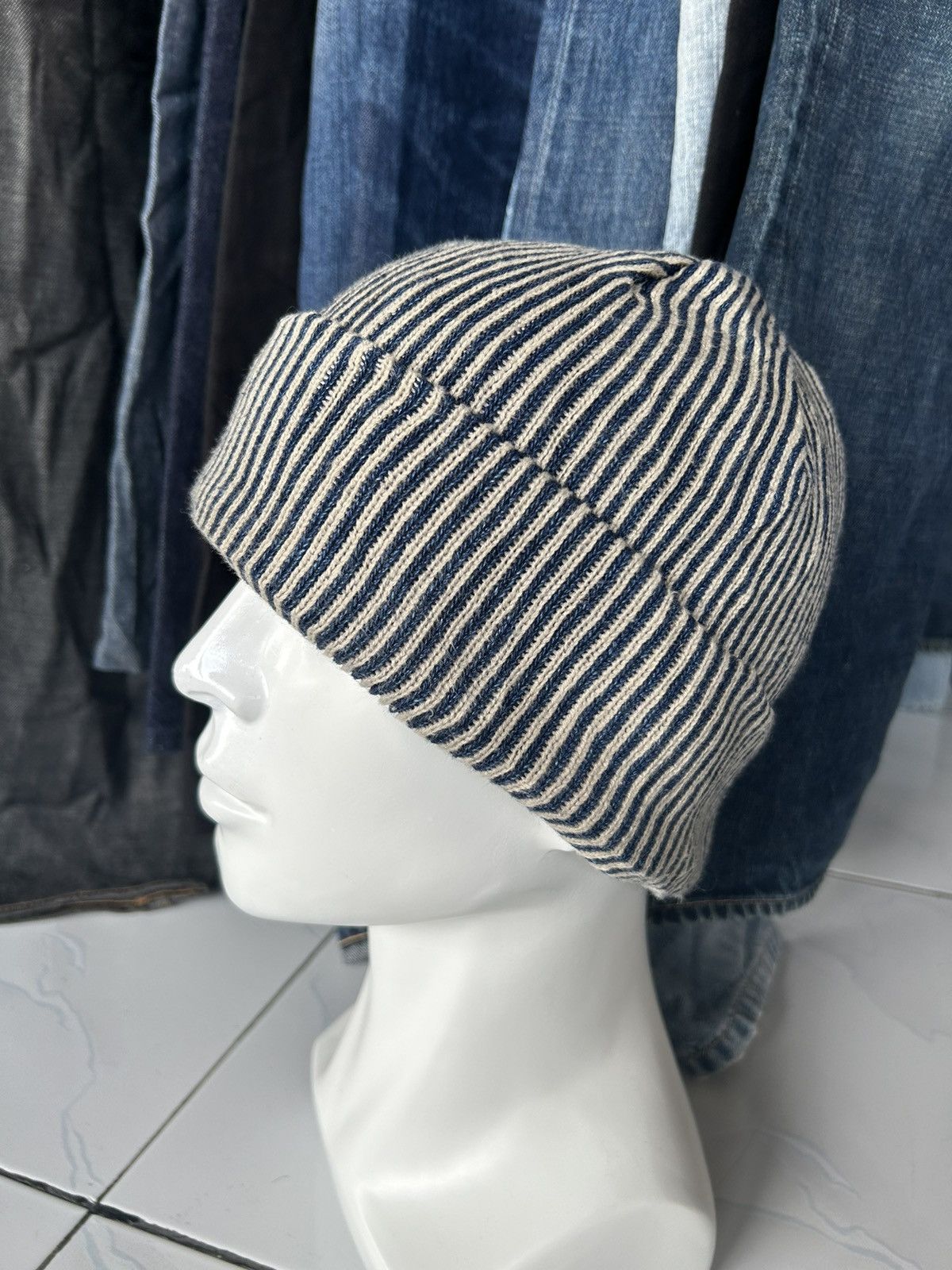 Japanese Brand × Kapital × Vintage Made in Japan Hickory Inspired by Kapital Beanie Hats 🎌☠️ Size ONE SIZE - 4 Thumbnail