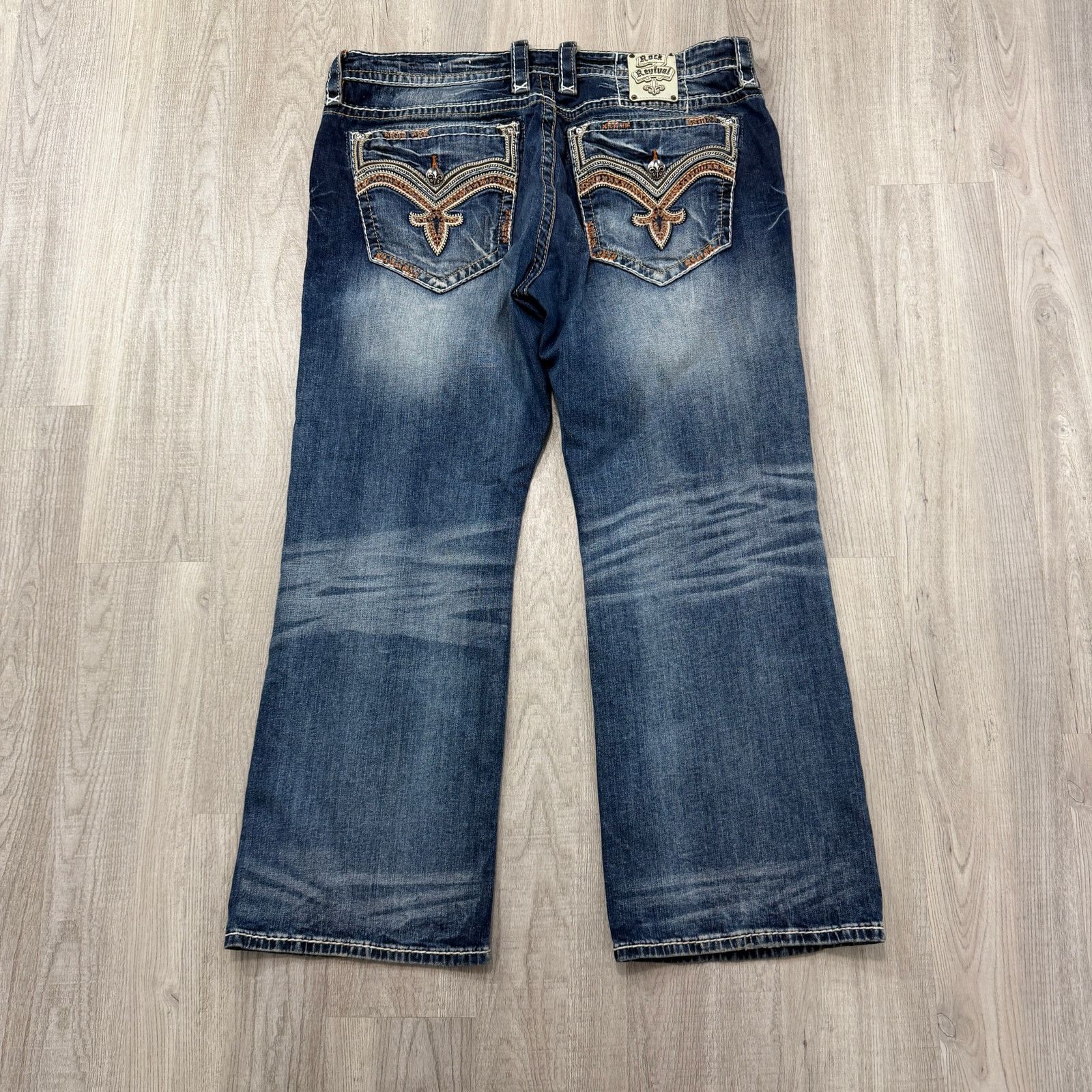 Rock Revival Rock Revival Remy Relaxed Straight Jeans 40 (Fits 40x32) Size US 40 / EU 56 - 10 Thumbnail