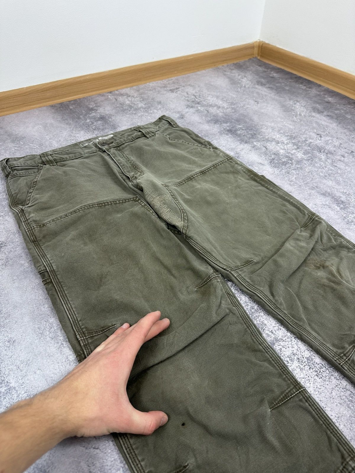 Carhartt Vintage Carhartt Double Knee Faded Khaki Y2K Carpenter Pants Size US 34 / EU 50 - 12 Thumbnail