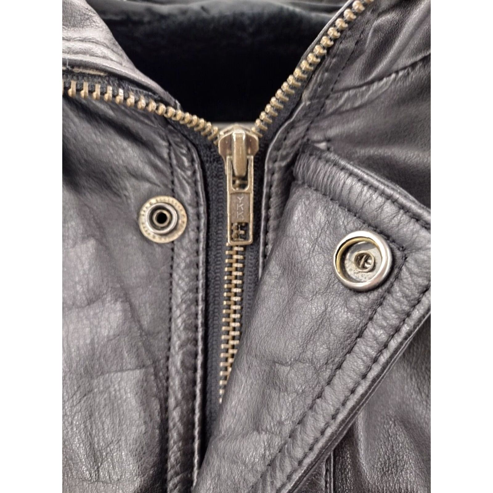 Vintage Vintage Saddlery Cooper Jacket Mens XLT Black Fleece Lined Coat Black Bomber Jacket Lined Leather Coat Size US XL / EU 56 / 4 - 4 Thumbnail