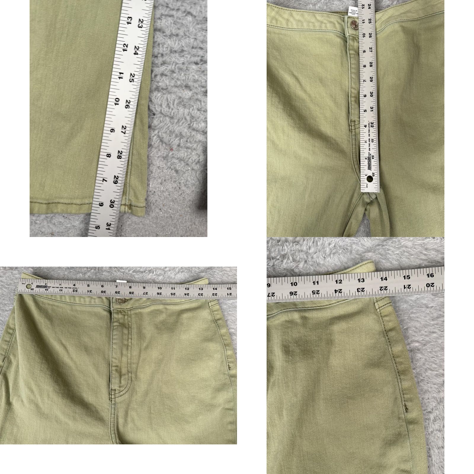 Forever 21 FOREVER 21 Flare Jeans Womens 30 Green High Rise Light Wash Denim Wide Leg 28x31 Size 30" / US 8 / IT 44 - 8 Thumbnail