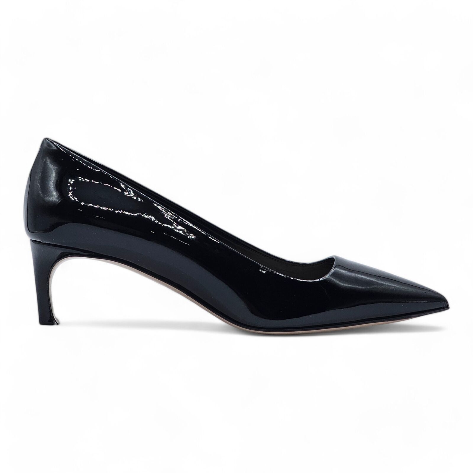 Basic Kitten Heel Pumps - Patent Leather - Black - 36 5.5US
