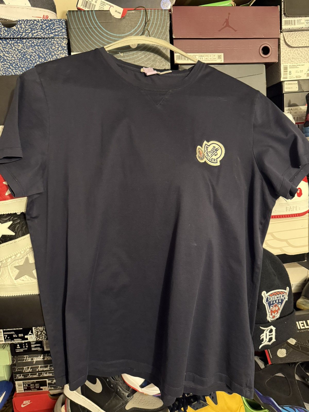 Moncler Navy double logo moncler tee sz XXL Size US XXL / EU 58 / 5 - 1 Thumbnail