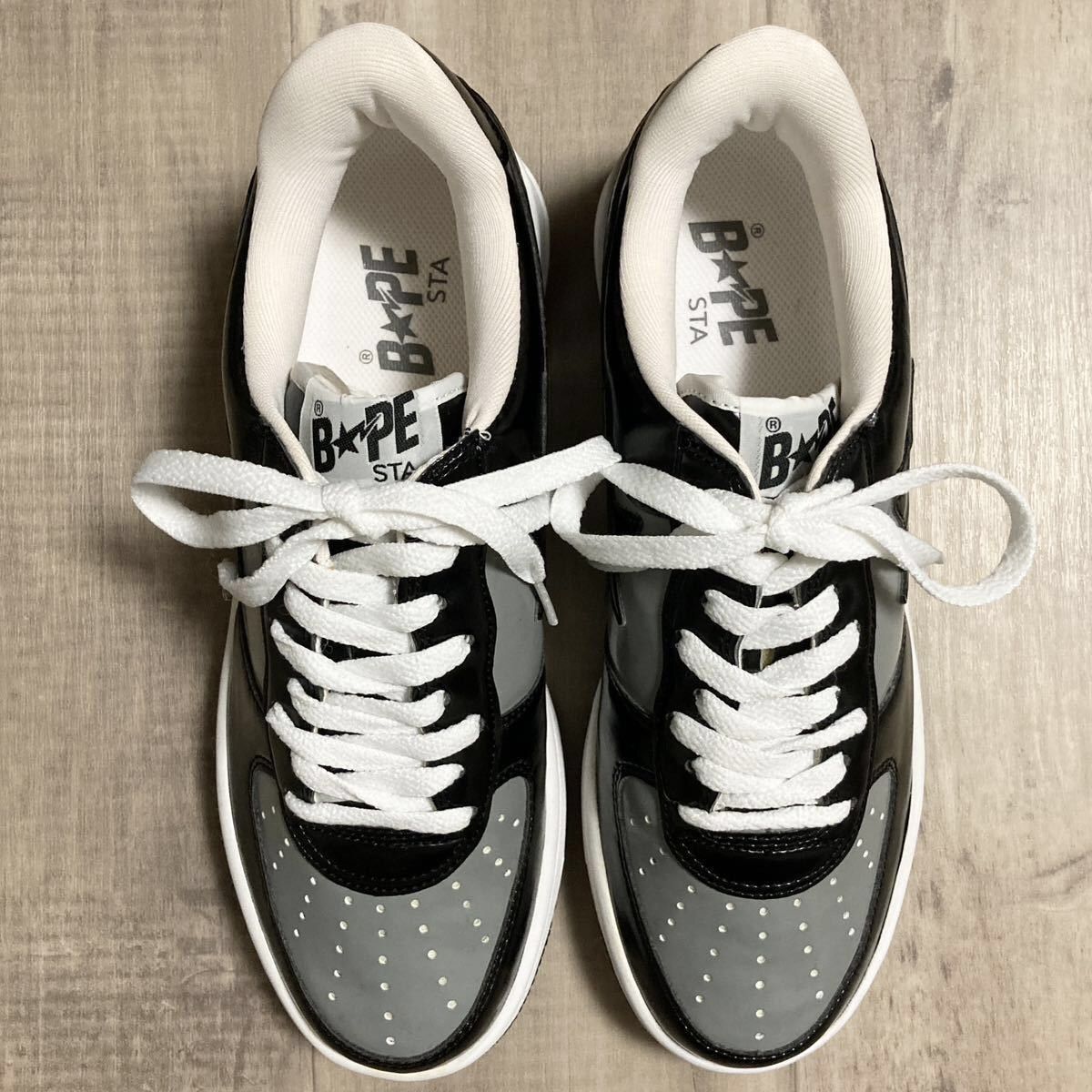 Bape × Nigo BAPESTA patent leather sneakers Golie a bathing ape BAPE STA Size US 8.5 / EU 41-42 - 4 Thumbnail