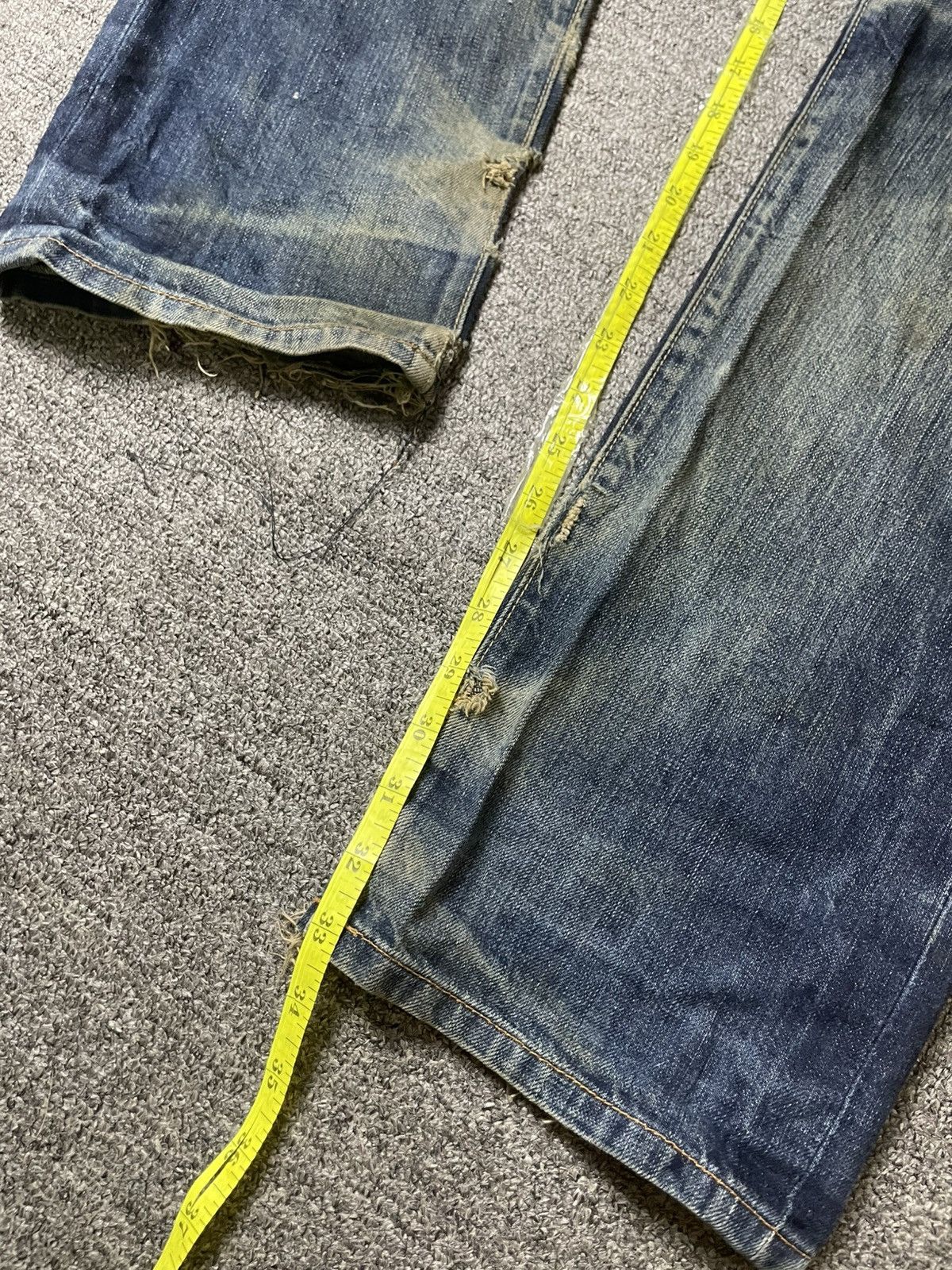 Japanese Brand × Vintage Vintage DUDE RANCH Distressed Denim Ripped Jeans (117) Size US 35 - 7 Thumbnail