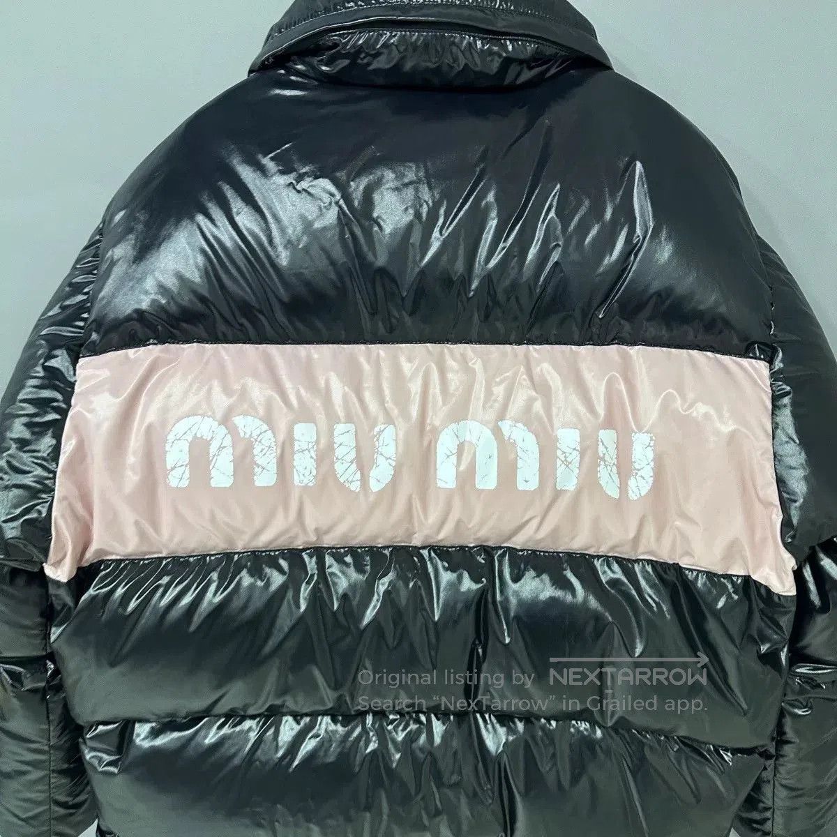 Miu Miu miumiu black logo puffer jacket. Size M / US 6-8 / IT 42-44 - 4 Thumbnail
