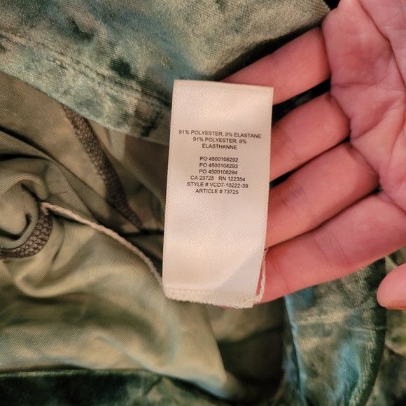 Aritzia Wilfred Free Tie Dye Green Velvet Turtleneck Crop Top - Xs Size XS / US 0-2 / IT 36-38 - 3 Thumbnail