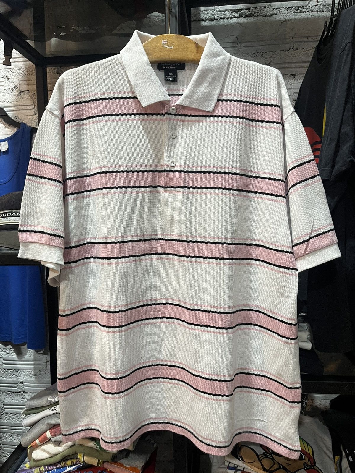 Vintage Caltop Sportswear Stripped Polo Shirt Chicano Size US XXL / EU 58 / 5 - 1 Thumbnail
