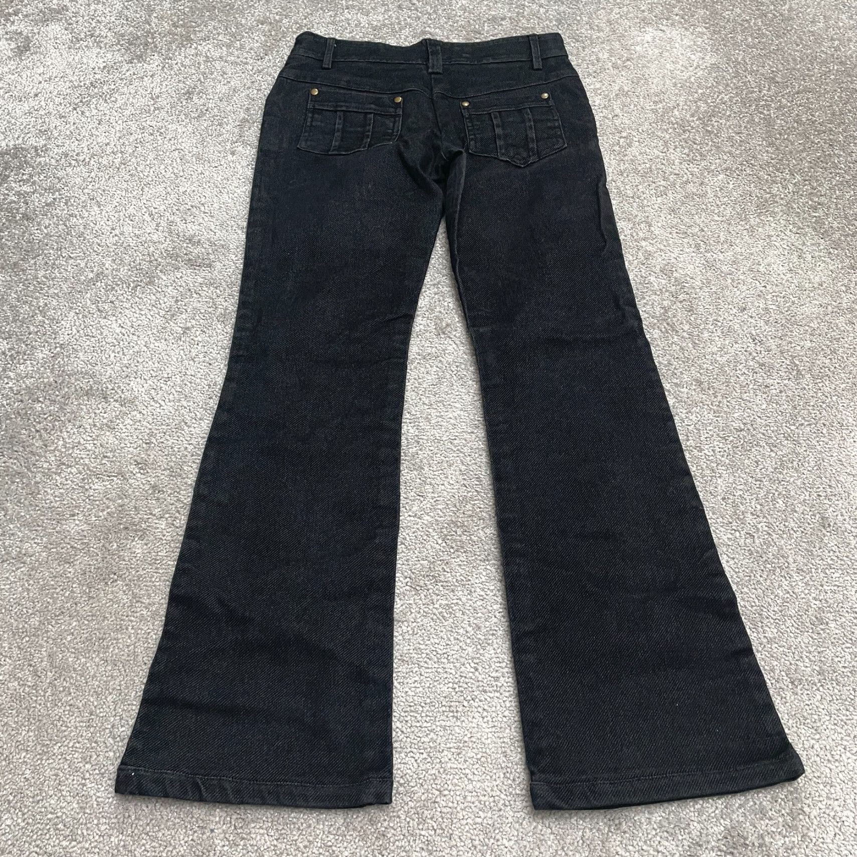 Vintage Prairie Bootcut Denim Jeans Juniors Large Black Mid Rise Cotton Casual 28x28.5 Denim Bootcut Prairie Black 28 28.5 Juniors Women City Modern Size 36" / US 14 / IT 50 - 2 Thumbnail