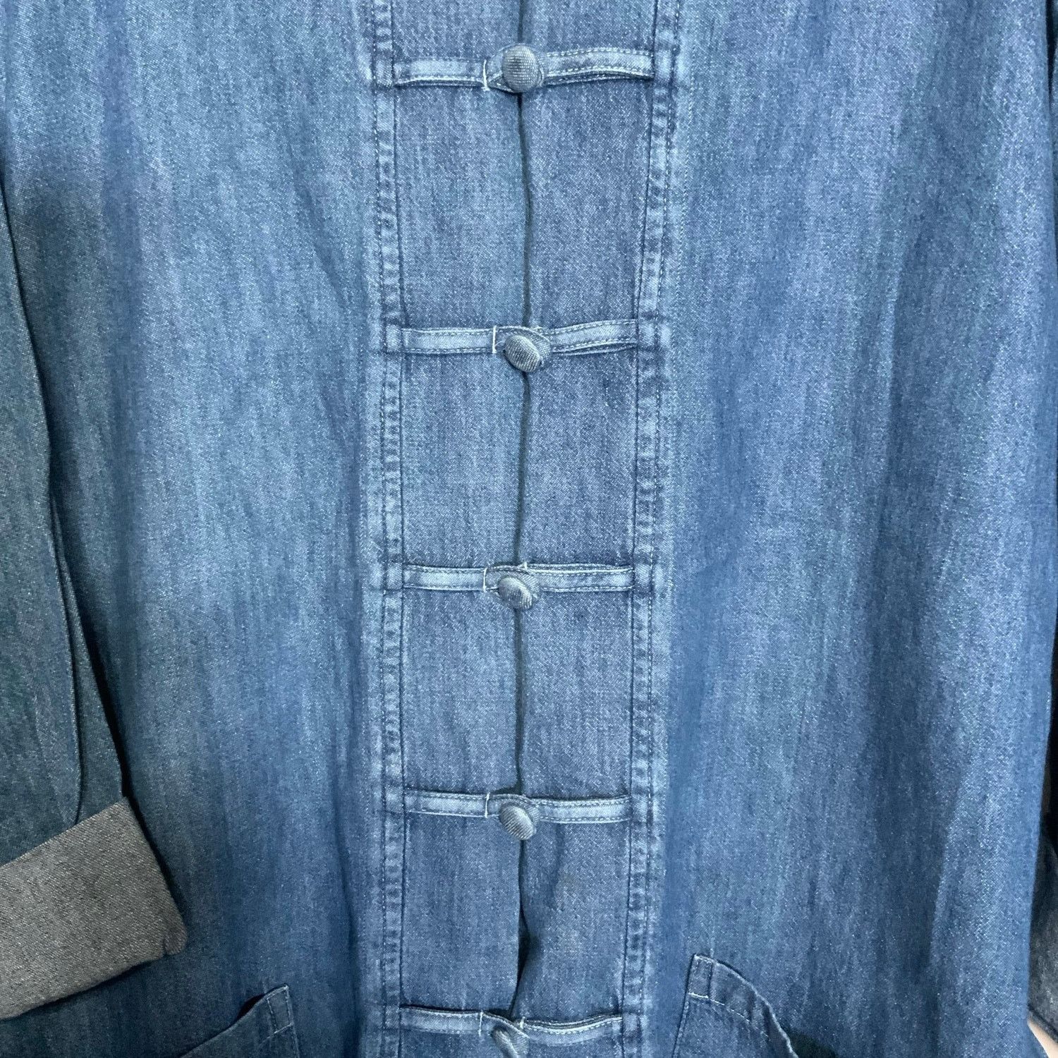 Unknown London Harlow Vintage Hanten Kendo Denim Top Button Womens Size XL Size XL / US 12-14 / IT 48-50 - 3 Thumbnail