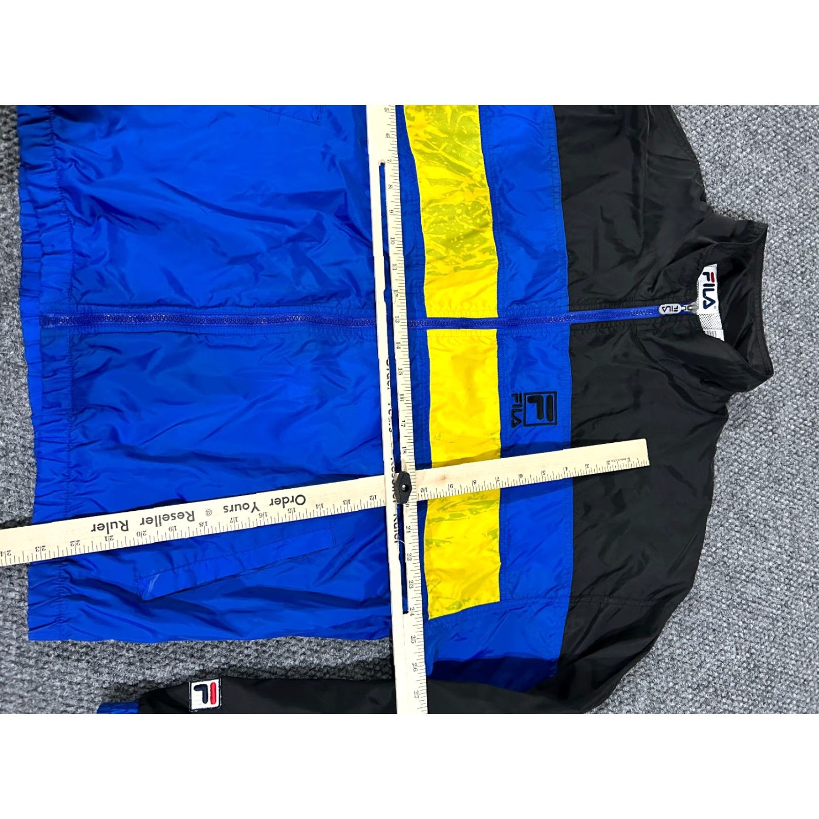 Fila VINTAGE FILA Windbreaker Jacket Mens XL Blue Yellow Black Full Zip Lightweight Jacket Size US XL / EU 56 / 4 - 5 Thumbnail