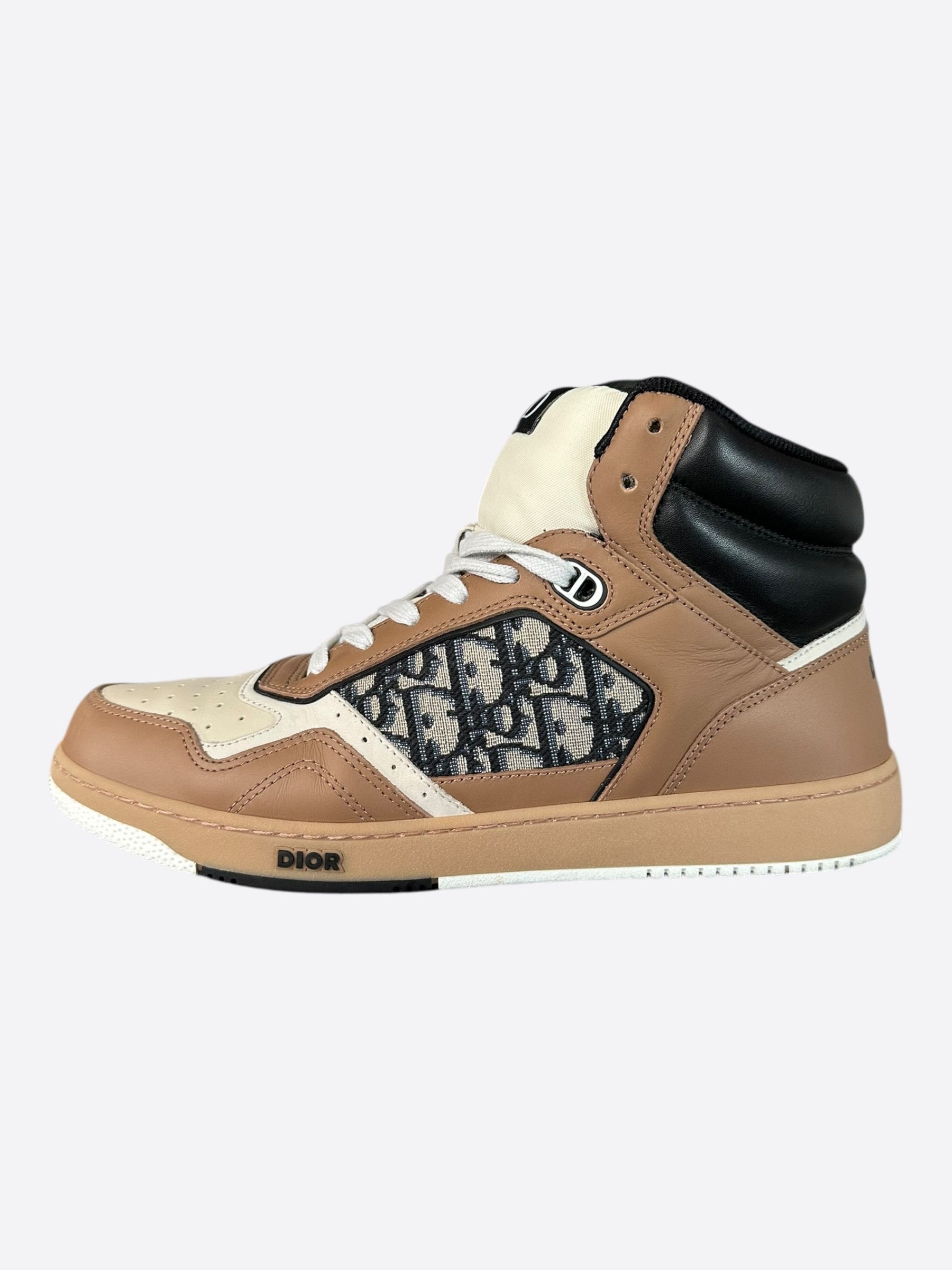 Dior Dior Brown & White Oblique B27 High Top Sneakers Size US 10 / EU 43 - 3 Thumbnail