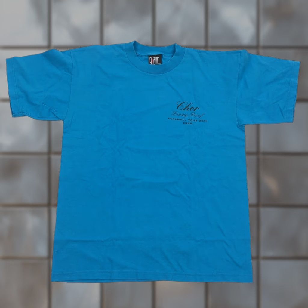 Vintage VINTAGE Cher Living Proof Farewell Tour GIANT T-Shirt Men XL Teal Graphic Print 2003 Crew Neck Short Sleeve Size US XL / EU 56 / 4 - 1 Thumbnail