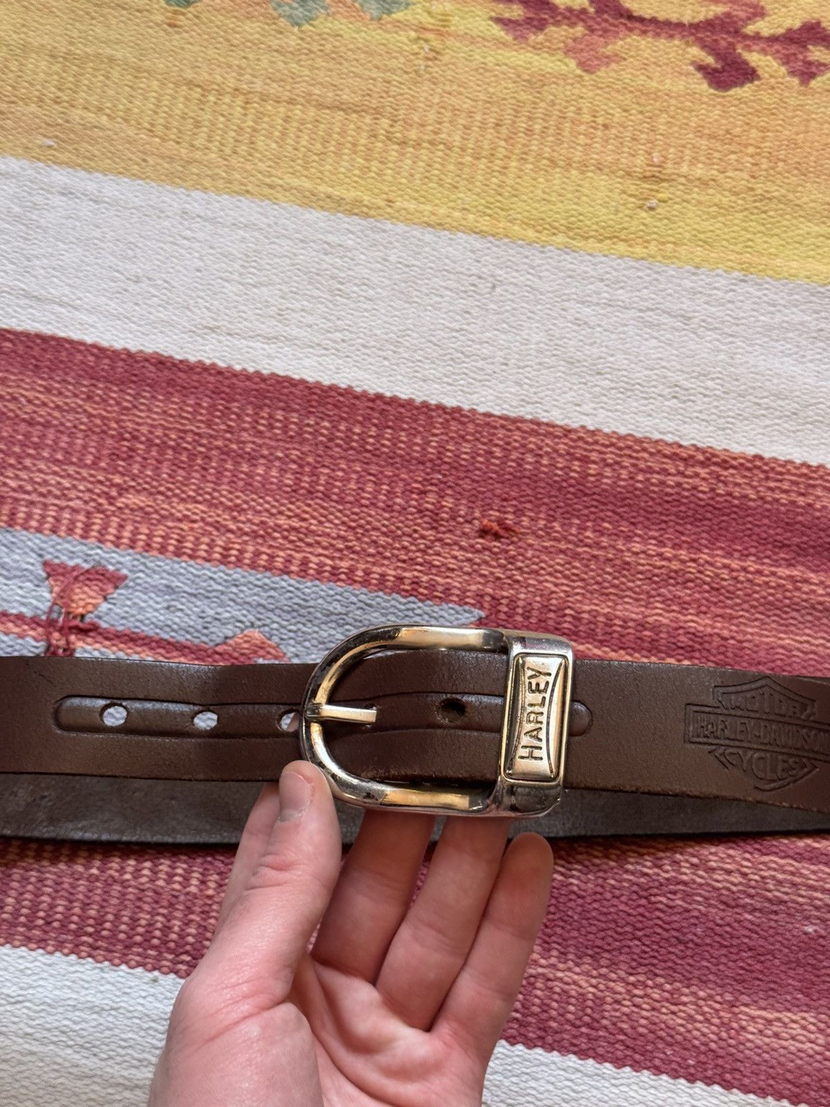 Genuine Leather Vintage 90s Women’s Harley Davidson y2k Genuine Leather Belt Size ONE SIZE - 2 Thumbnail