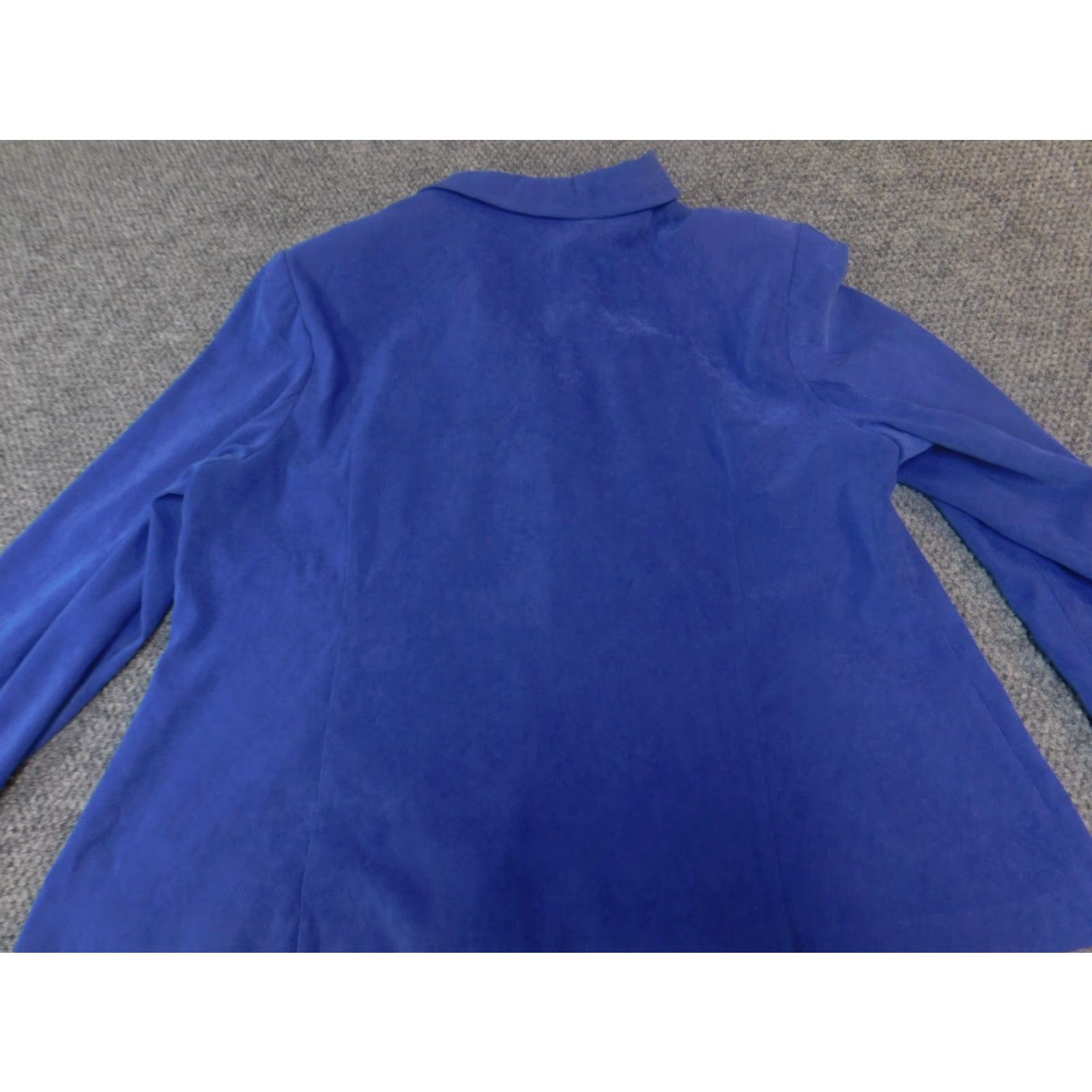 Vintage Cato Blazer Womens 24W Blue One-Button Notch Lapel Short Sleeve Solid Modern Tuxedo Lightweight Fall Winter Plus Size Jacket Coat Size 4XL / US 24-26 - 5 Thumbnail