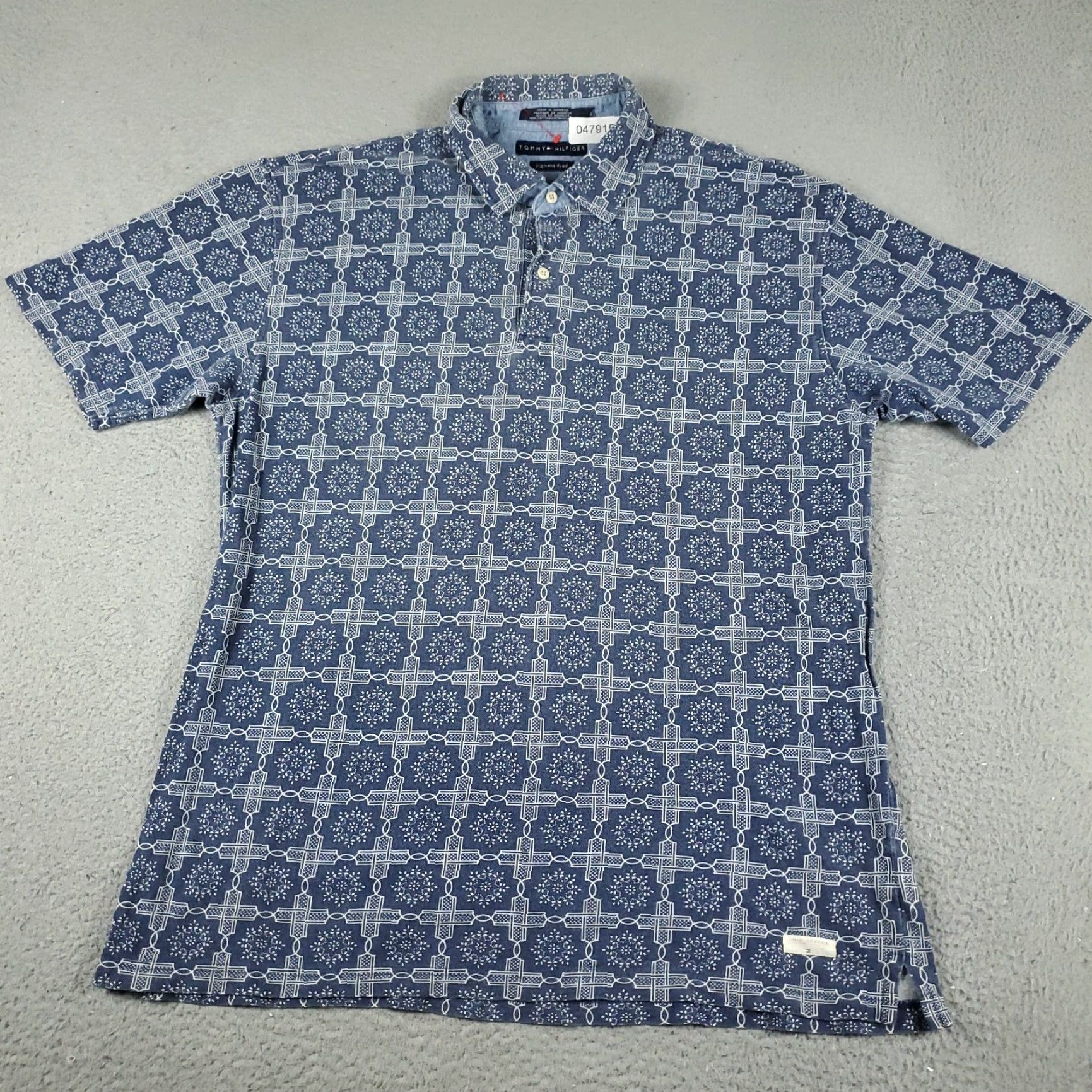 Tommy Hilfiger Tommy Hilfiger Polo Shirt Mens XL Red Geometric Casual Short Sleeve Size US XL / EU 56 / 4 - 2 Thumbnail