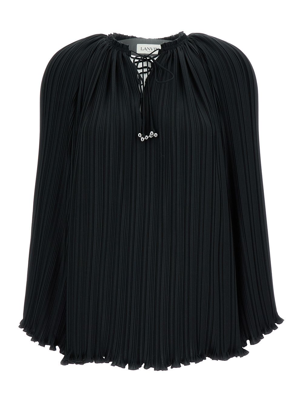 Lanvin LONG SLEEVE PLEATED BLOUSE OPEN NECK Size M / US 6-8 / IT 42-44 - 1 Thumbnail