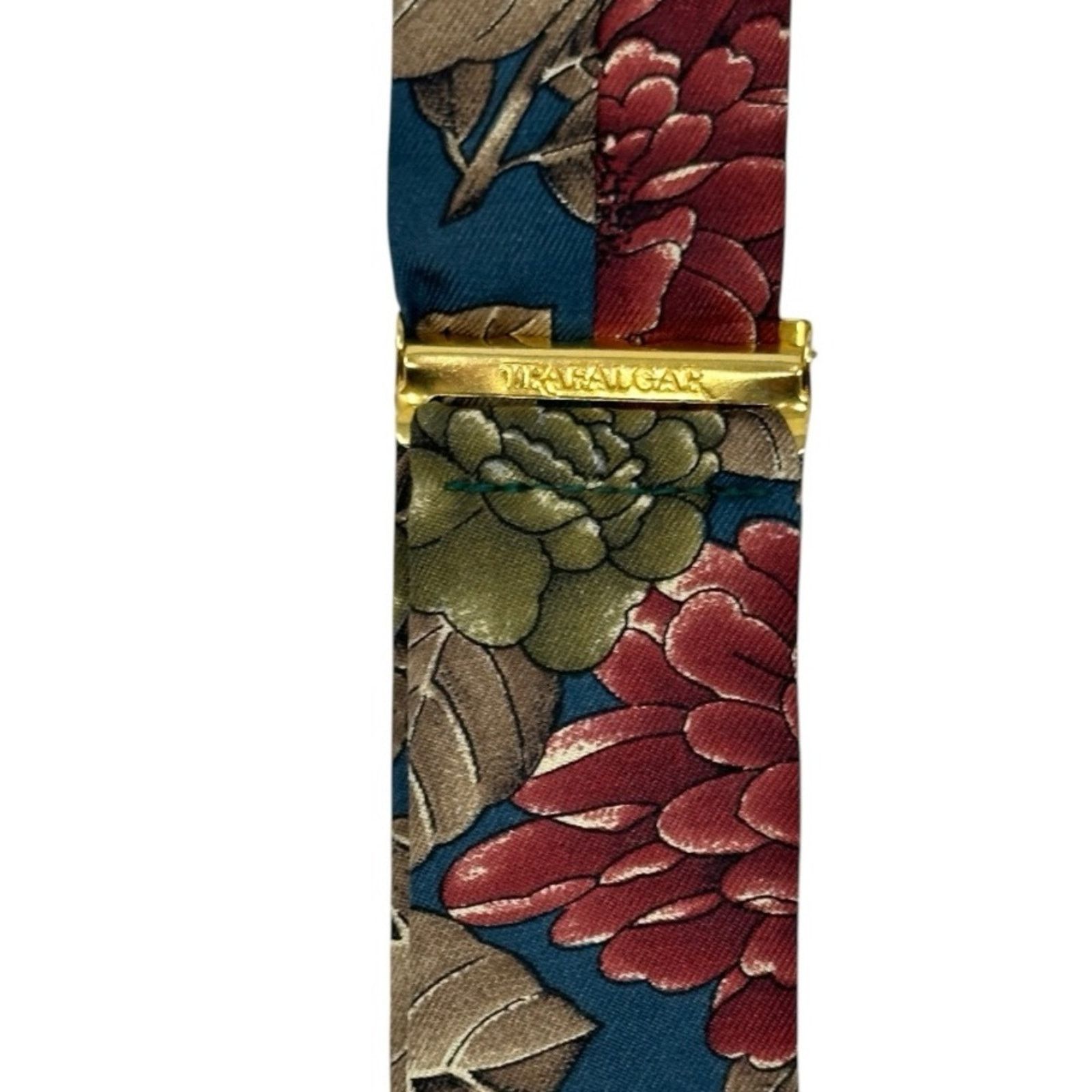 Leather × Trafalgar × Vintage VTG Trafalgar Silk Floral Braces Suspenders Leather Accents Size ONE SIZE - 5 Thumbnail