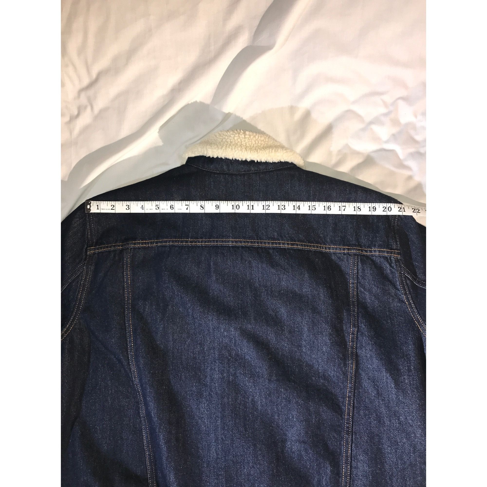 Gap Gap1969 Men's Dark Blue Sherpa Lined Jean Truckers Jacket Size US XL / EU 56 / 4 - 7 Thumbnail
