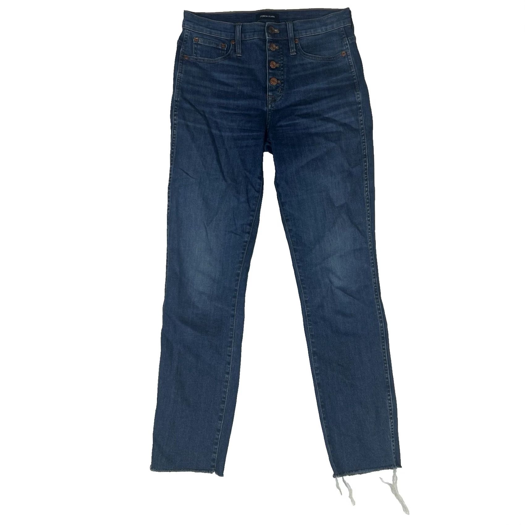J.Crew J.Crew Vintage Straight Jeans Women's 26T Blue Denim 30In Inseam Tall Stretch Easy Care Pockets Distressed No Size 26" / US 2 / IT 38 - 2 Thumbnail