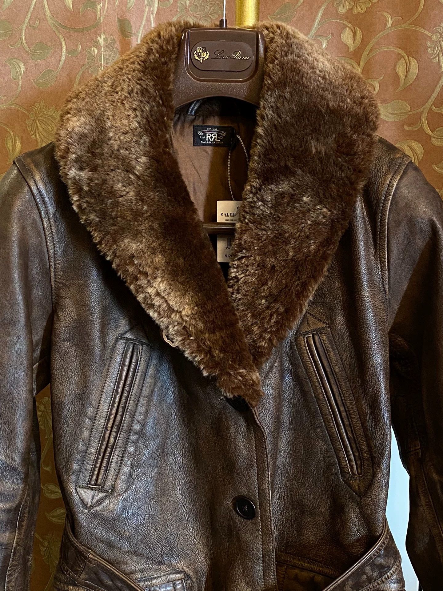 RRL Ralph Lauren RRL Women's Distressed Cowhide Leather Jacket Lamb Fur Size S / US 4 / IT 40 - 3 Thumbnail
